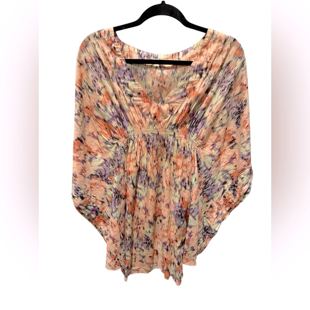 Shoshanna Peach Lavender Print Swim Coverup
